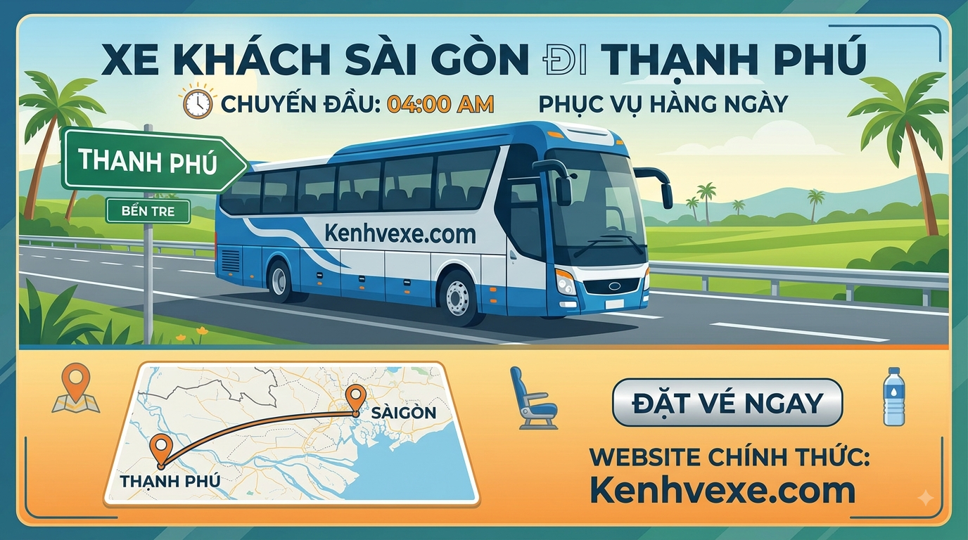Xe Sài Gòn đi Thạnh Phú (Bến Tre Cũ)