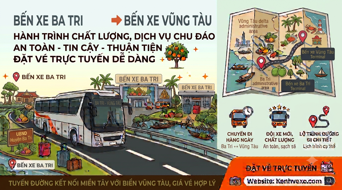 Xe khách Bến Xe Ba Tri đi Bến Xe Vũng Tàu