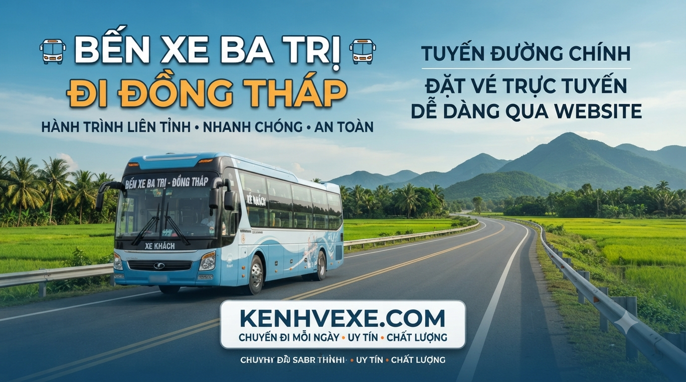 Xe khách Bến Xe Ba Tri đi Đồng Tháp