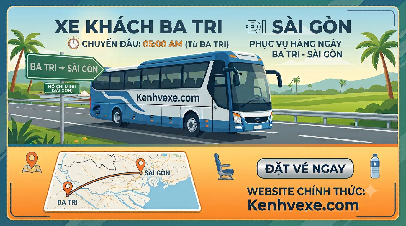 Xe khách Bến Xe Ba Tri đi Sài Gòn
