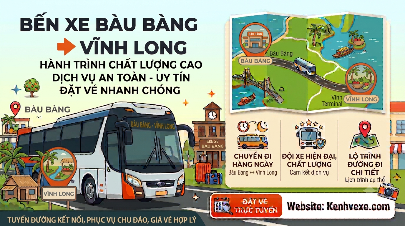 Xe khách Bến Xe Bàu Bàng đi Vĩnh Long