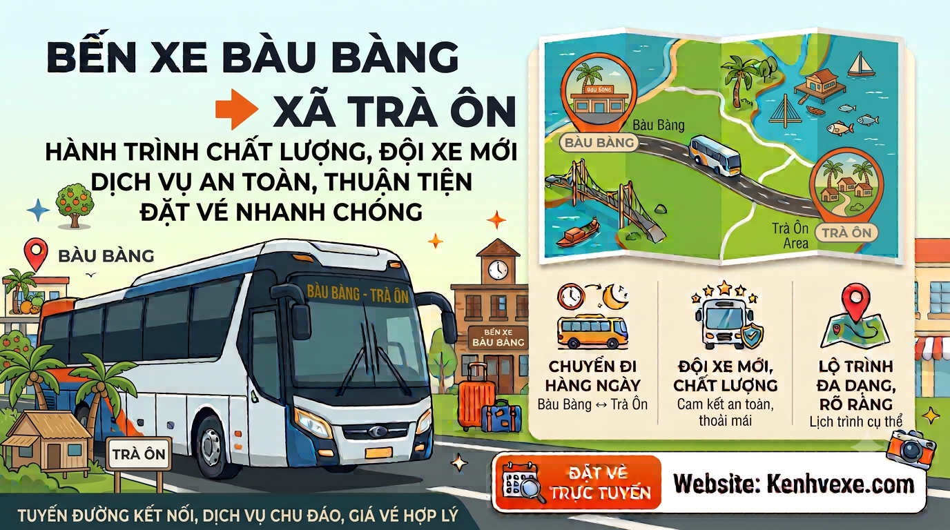 Xe khách Bến Xe Bàu Bàng đi Xã Trà Ôn