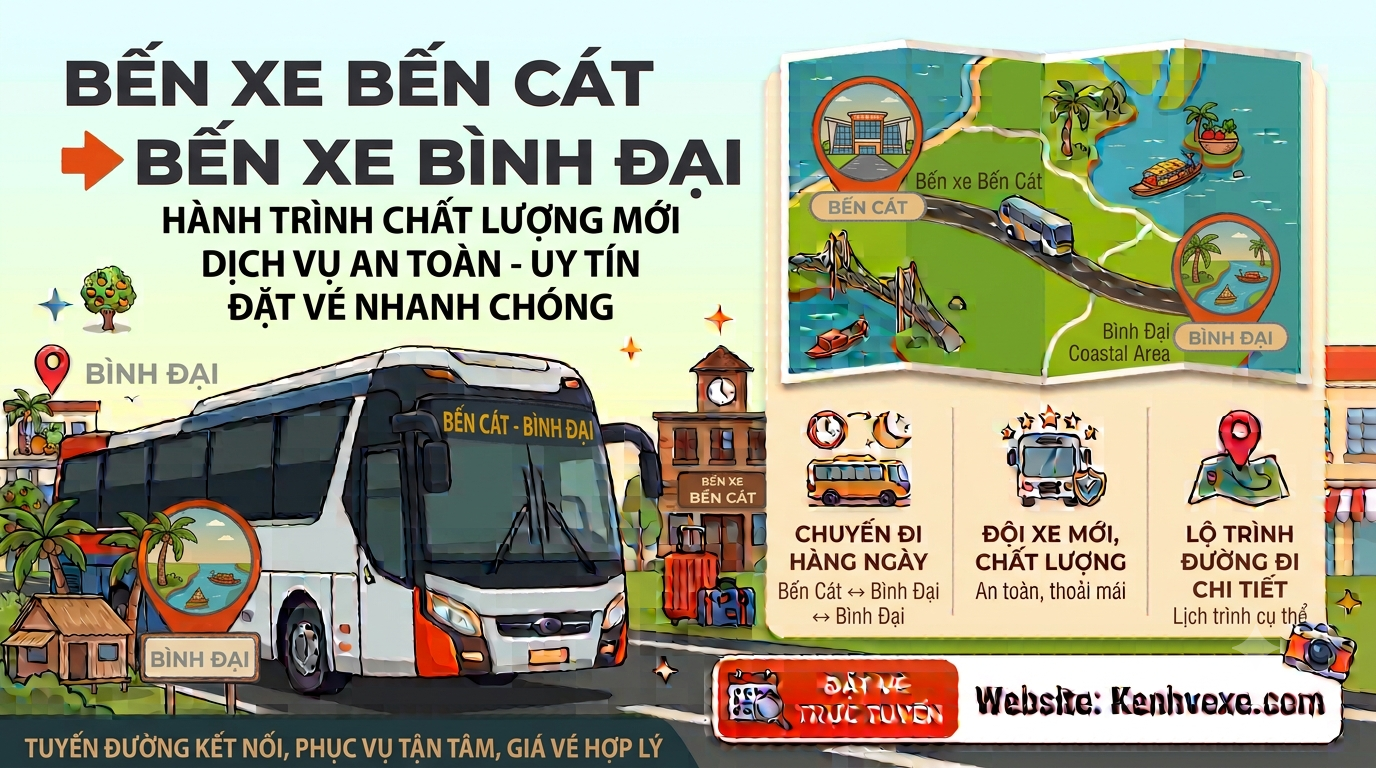 Xe khách Bến Xe Bến Cát đi Bến Xe Bình Đại