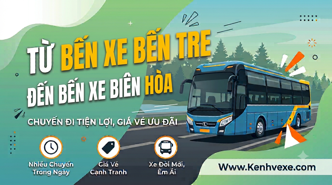 Xe khách Bến Xe Bến Tre đi Bến xe Biên Hòa