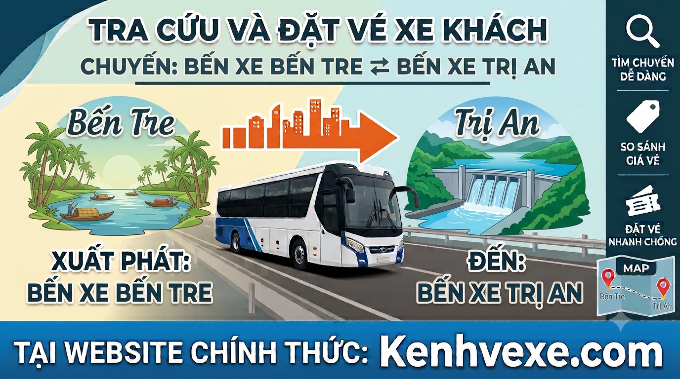 Xe khách Bến Xe Bến Tre đi Bến xe Trị An
