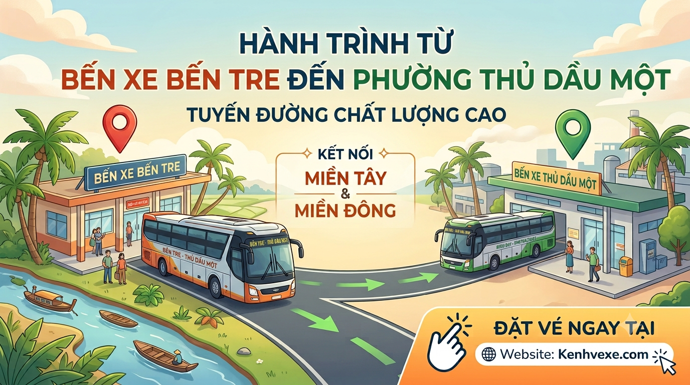 Xe khách Bến Xe Bến Tre đi Phường Thủ Dầu Một