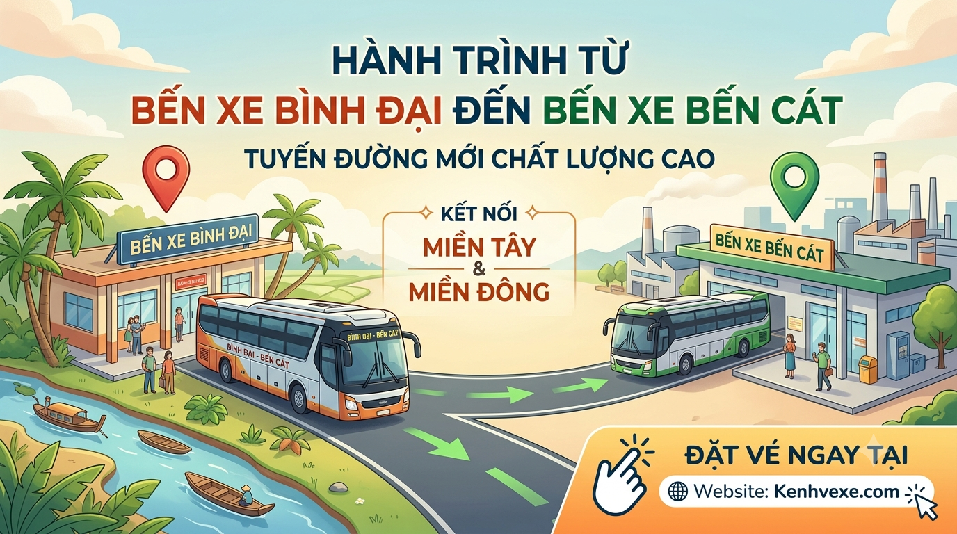 Xe khách Bến Xe Bình Đại đi Bến Xe Bến Cát