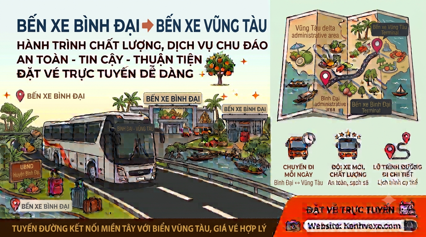Xe khách Bến Xe Bình Đại đi Bến Xe Vũng Tàu