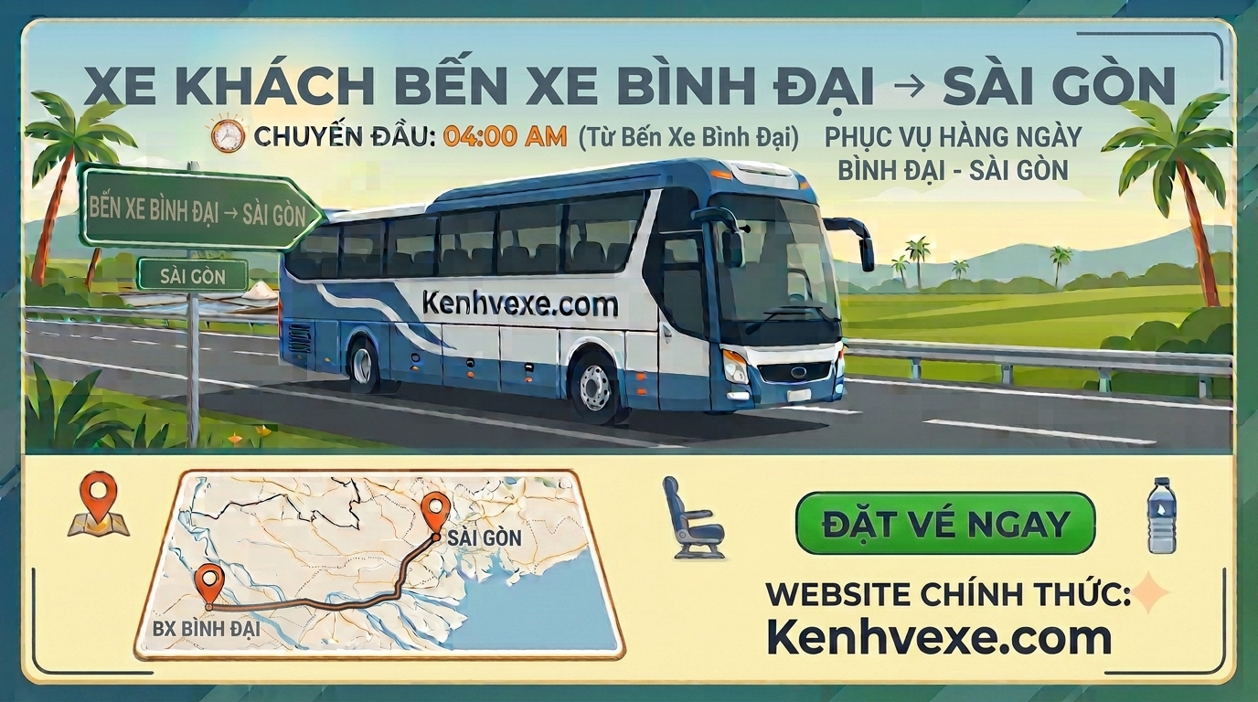 Bến Xe Bình Đại đi Sài Gòn