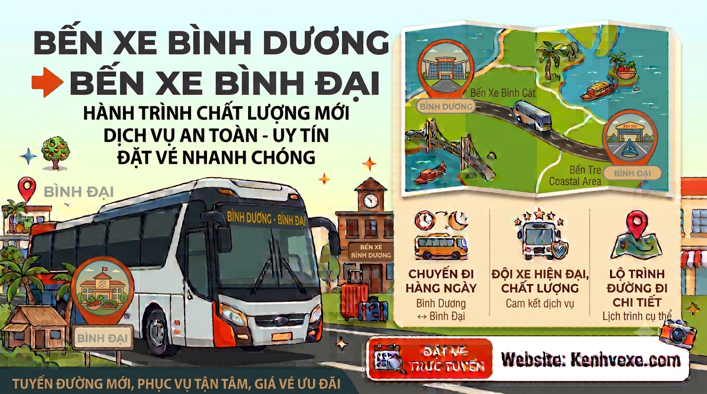 Xe khách Bến Xe Bình Dương đi Bến Xe Bình Đại