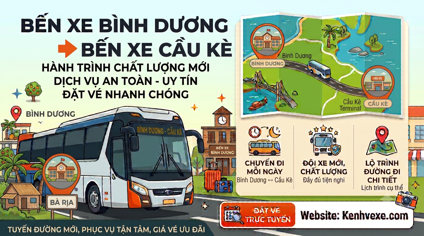 Xe khách Bến Xe Bình Dương đi Bến xe Cầu Kè