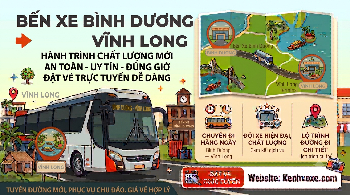Xe khách Bến Xe Bình Dương đi Vĩnh Long
