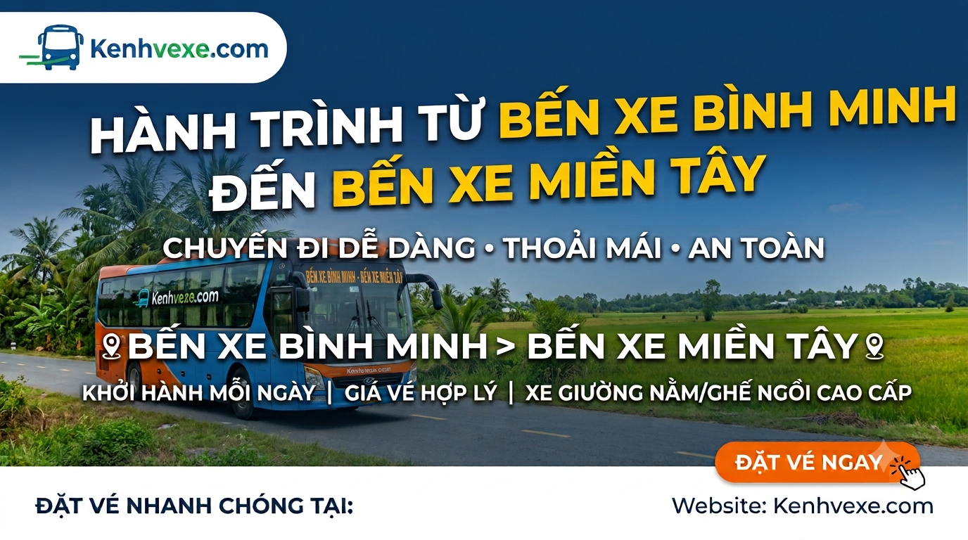 Xe khách Bến xe Bình Minh đi Bến xe Miền Tây