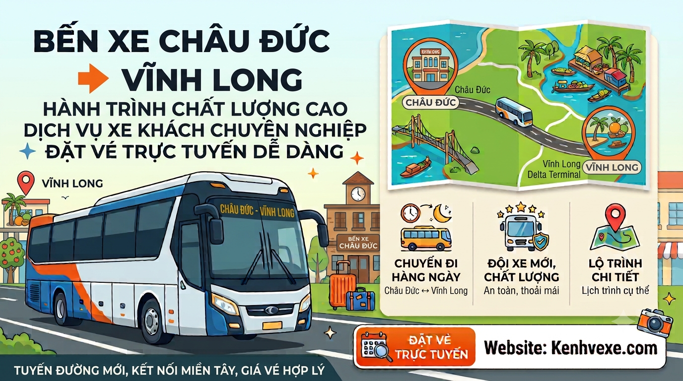 Xe khách Bến Xe Châu Đức đi Vĩnh Long