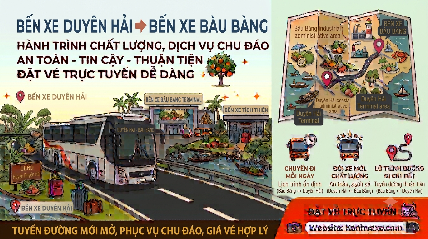 Xe khách Bến Xe Duyên Hải đi Bến Xe Bàu Bàng