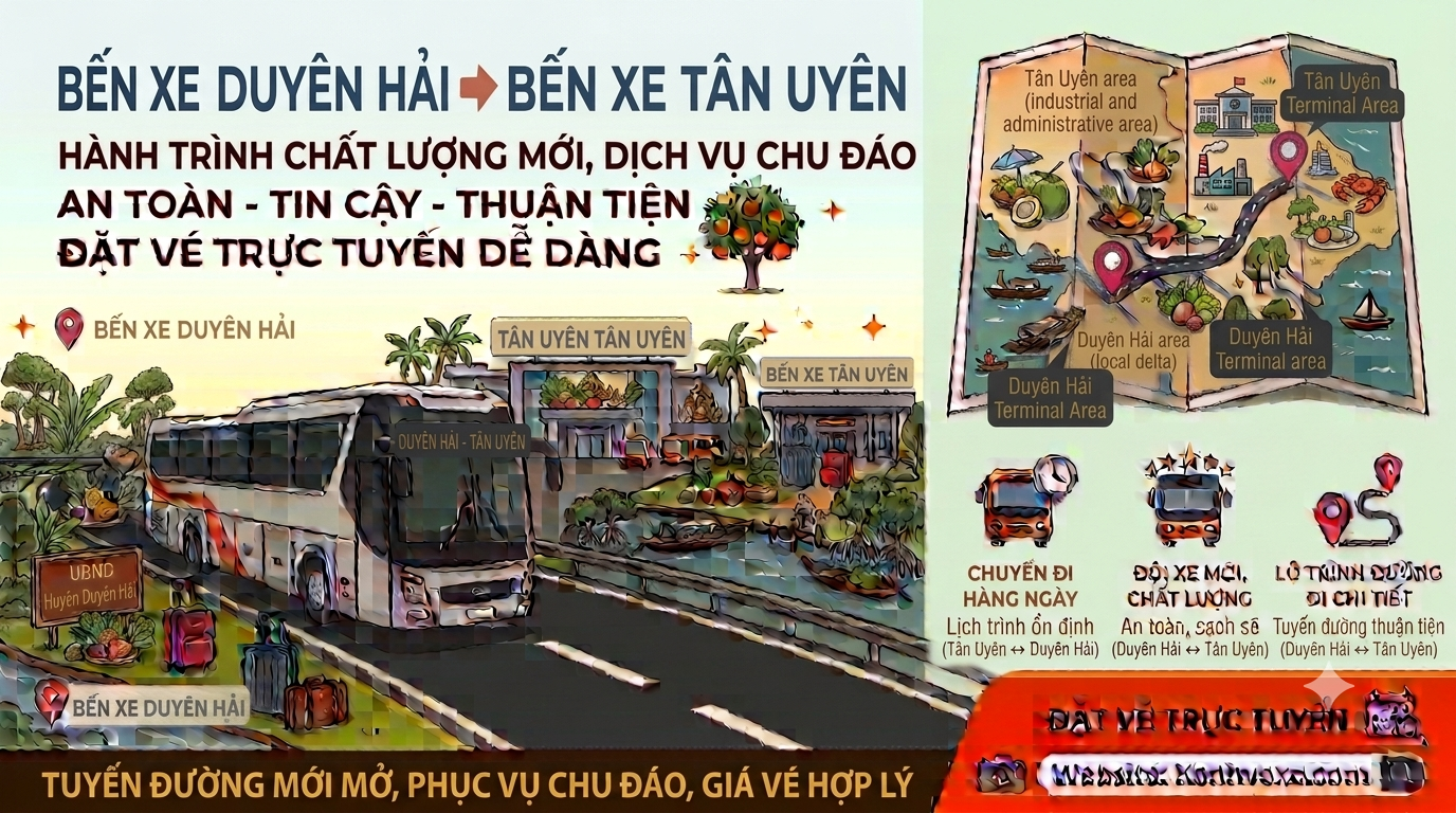 Xe khách Bến Xe Duyên Hải đi Bến Xe Tân Uyên