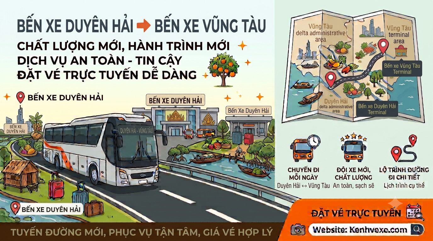 Xe khách Bến Xe Duyên Hải đi Bến Xe Vũng Tàu