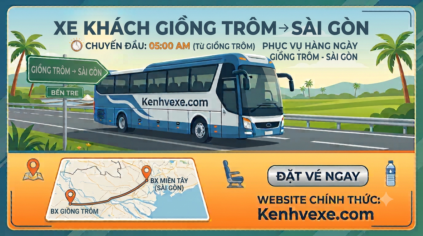 Bến Xe Giồng Trôm đi Sài Gòn