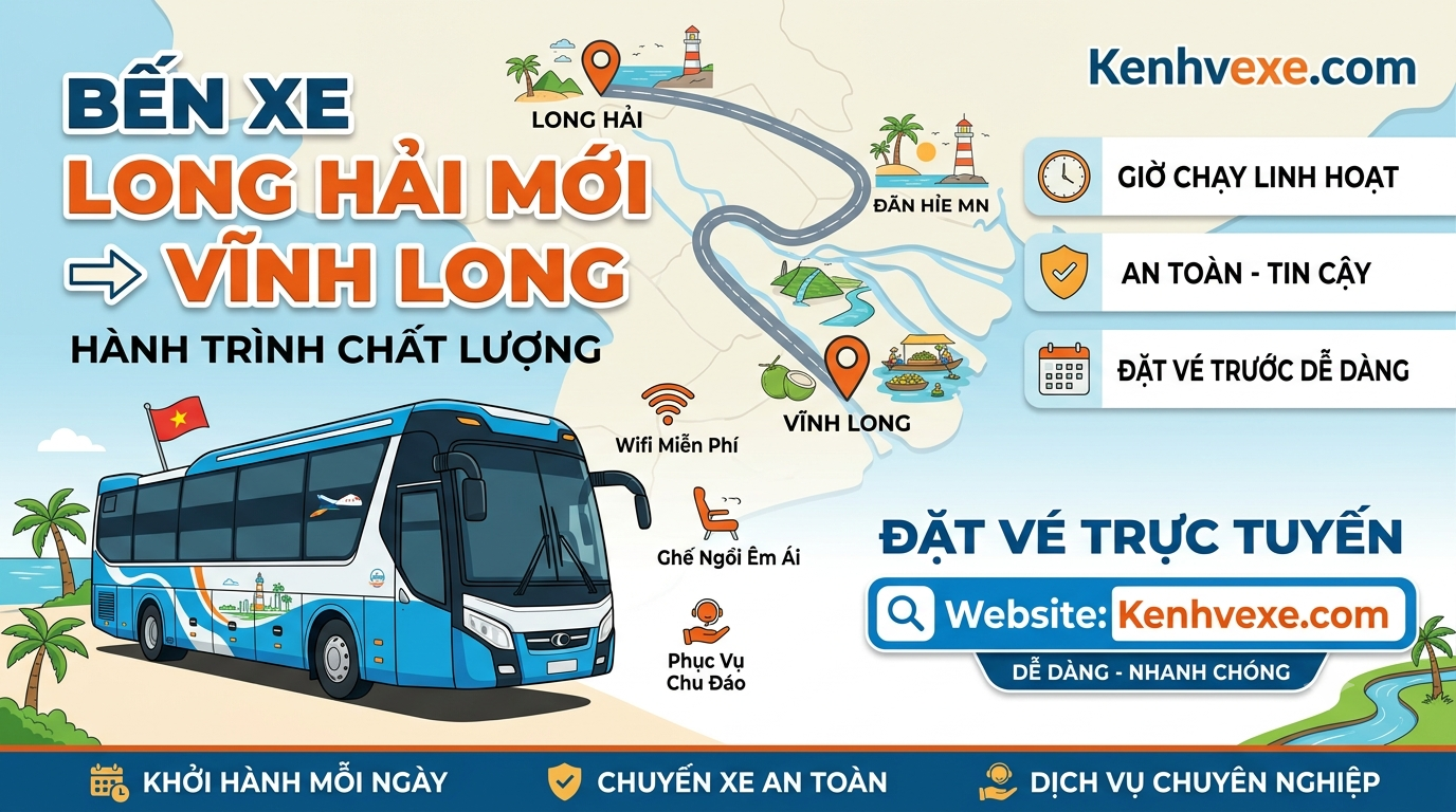Xe khách Bến xe Long Hải Mới đi Vĩnh Long