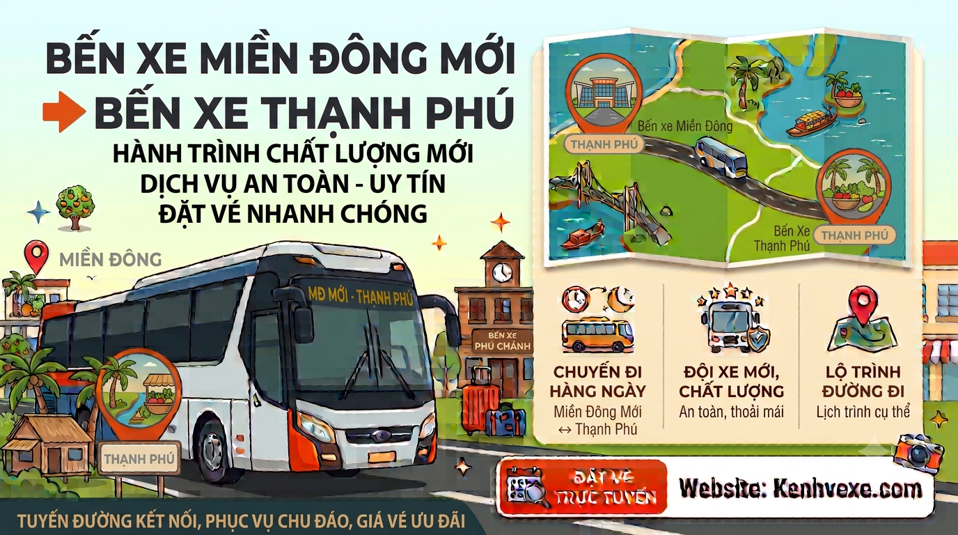 Xe khách Bến xe Miền Đông Mới đi Bến Xe Thạnh Phú