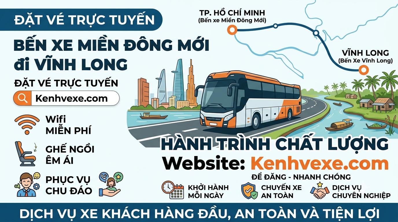 Xe khách Bến xe Miền Đông Mới đi Vĩnh Long