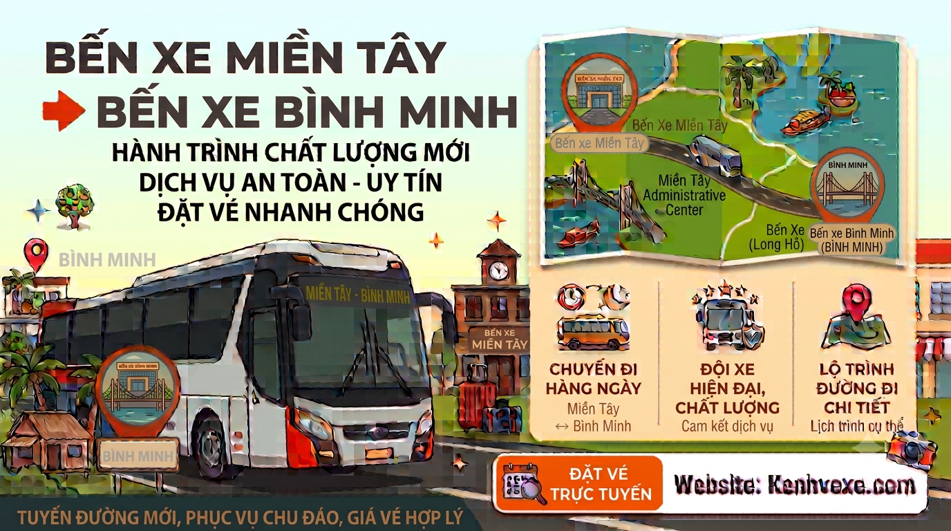 Xe khách Bến xe Miền Tây đi Bến xe Bình Minh