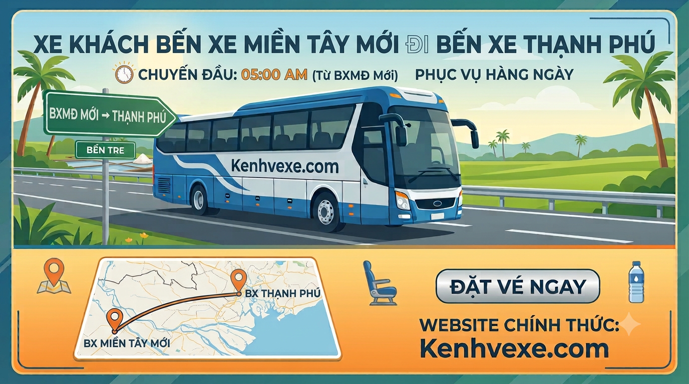 Bến xe Miền Tây đi Bến Xe Thạnh Phú