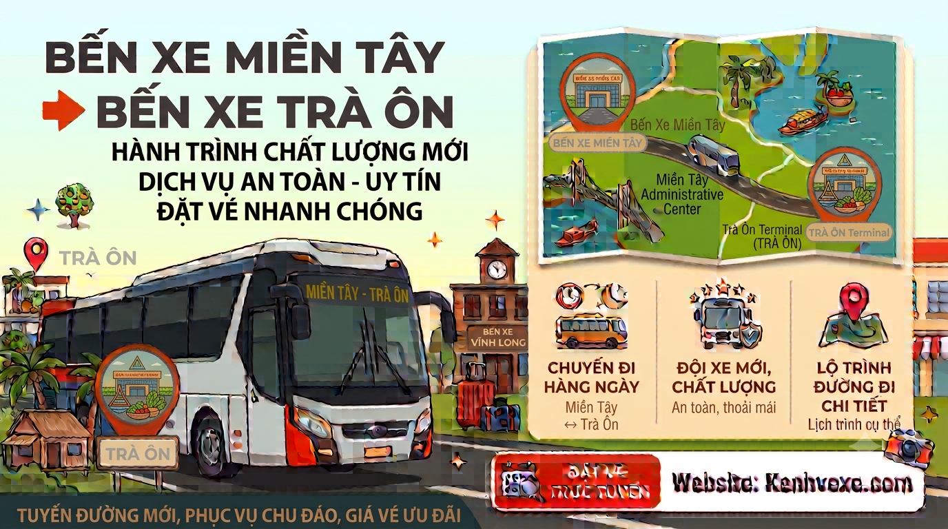 Xe khách Bến xe Miền Tây đi Bến xe Trà Ôn