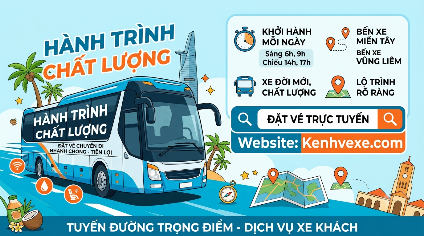 Xe khách Bến xe Miền Tây đi Bến xe Vũng Liêm