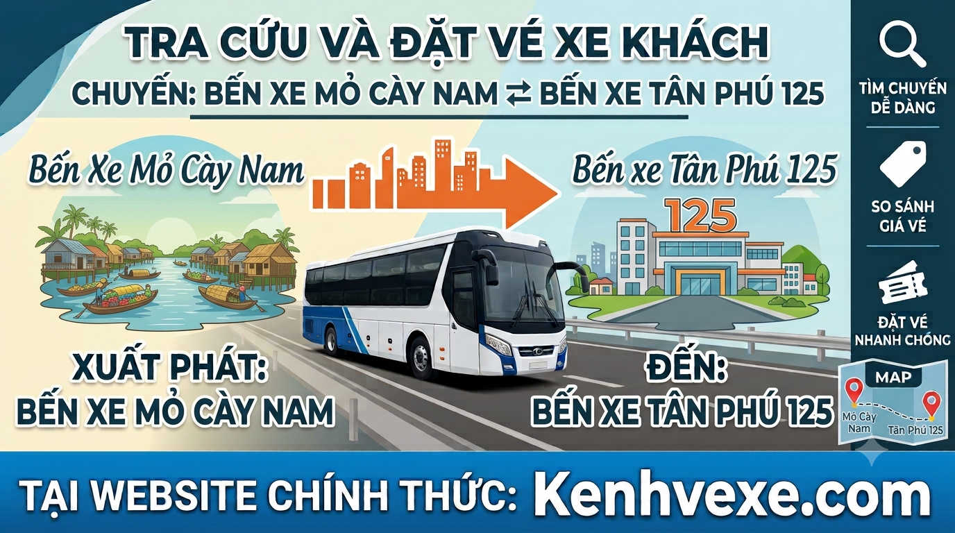 Xe khách Bến Xe Mỏ Cày Nam đi Bến xe Tân Phú 125