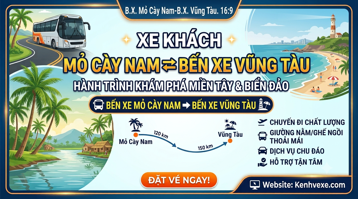 Xe khách Bến Xe Mỏ Cày Nam đi Bến Xe Vũng Tàu