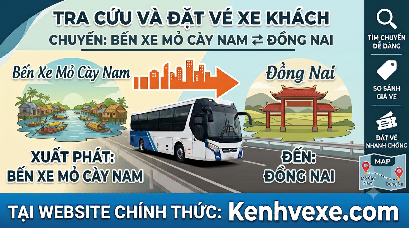 Xe khách Bến Xe Mỏ Cày Nam đi Đồng Nai