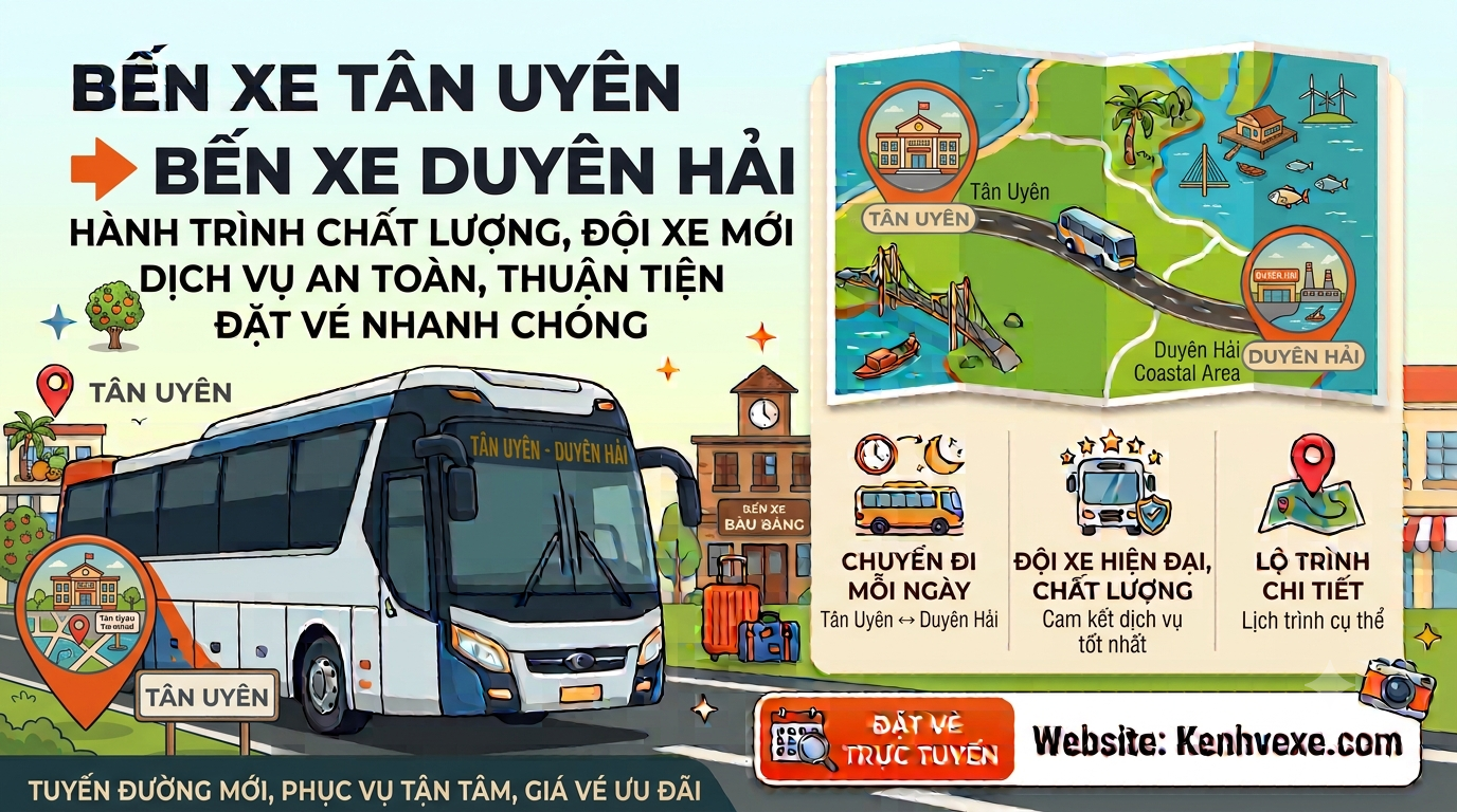 Xe khách Bến Xe Tân Uyên đi Bến Xe Duyên Hải