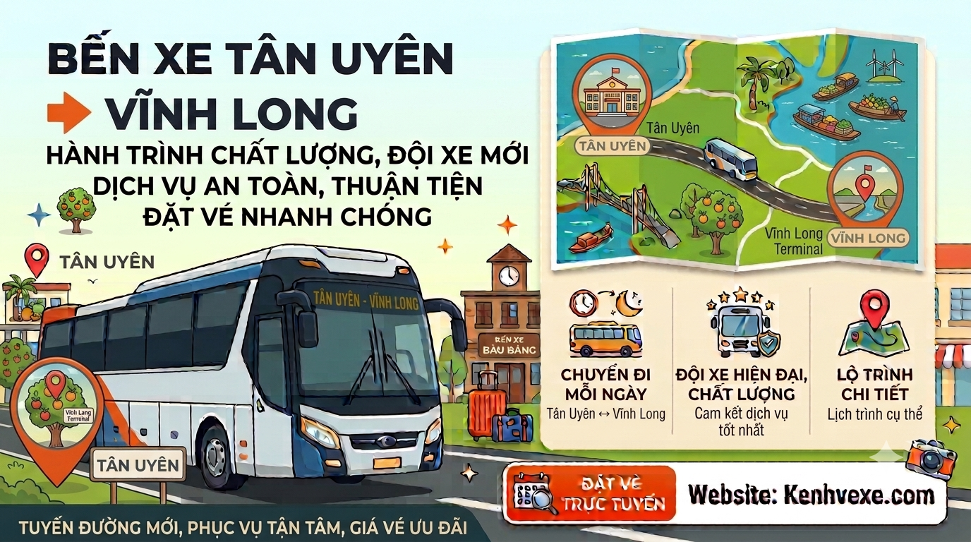 Xe khách Bến Xe Tân Uyên đi Vĩnh Long