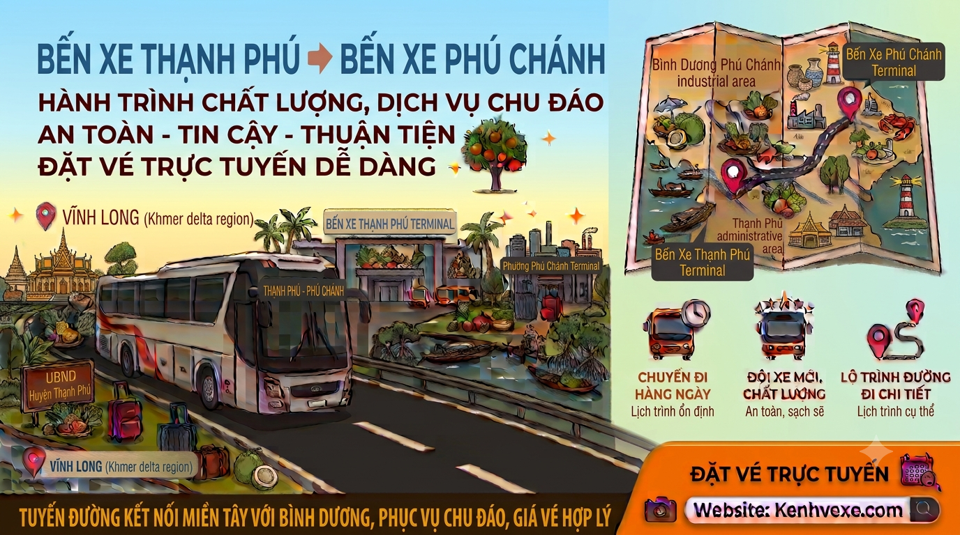 Xe khách Bến Xe Thạnh Phú đi Bến Xe Phú Chánh