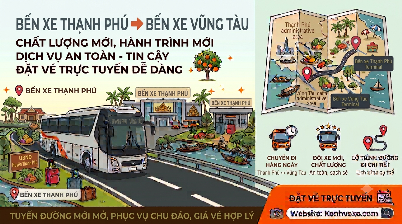 Xe khách Bến Xe Thạnh Phú đi Bến Xe Vũng Tàu