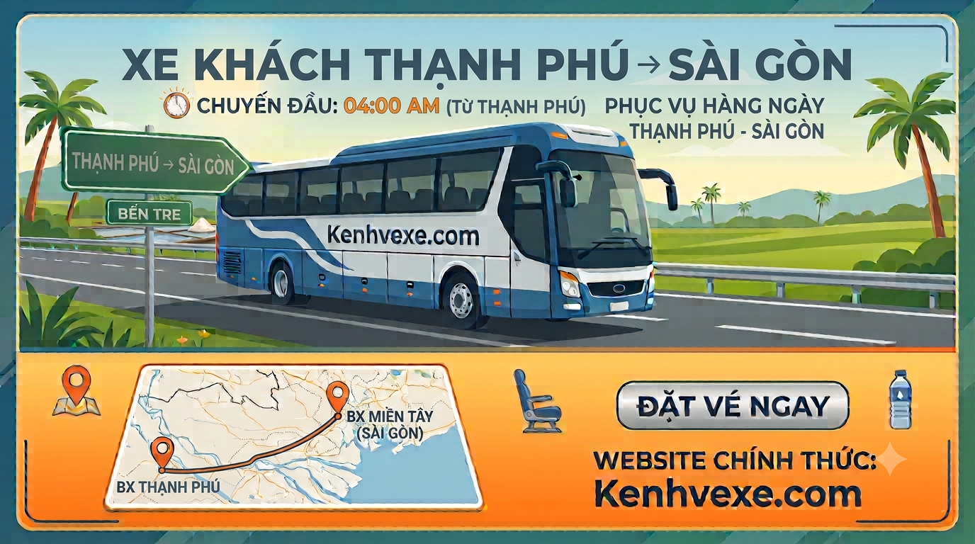Xe khách Bến Xe Thạnh Phú đi Sài Gòn