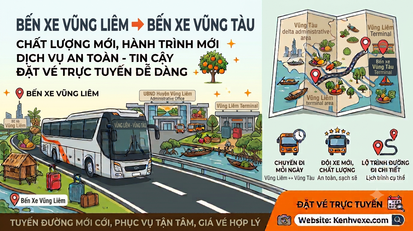 Xe khách Bến xe Vũng Liêm đi Bến Xe Vũng Tàu