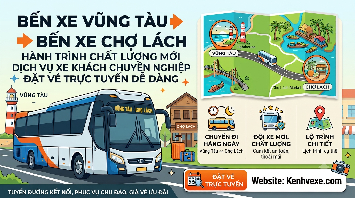 Xe khách Bến Xe Vũng Tàu đi Bến Xe Chợ Lách