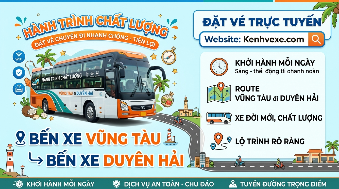 Xe khách Bến Xe Vũng Tàu đi Bến Xe Duyên Hải