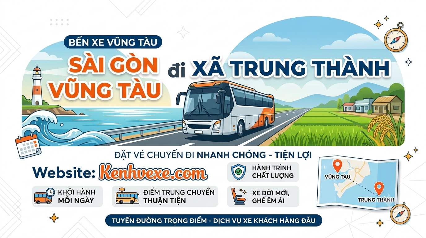 Xe khách Bến Xe Vũng Tàu đi Xã Trung Thành