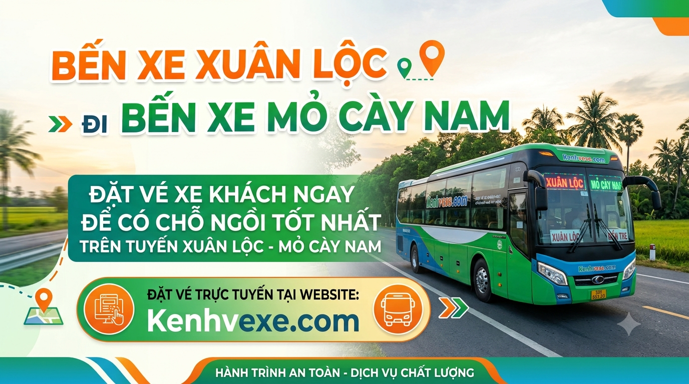 Xe khách Bến xe Xuân Lộc đi Bến Xe Mỏ Cày Nam