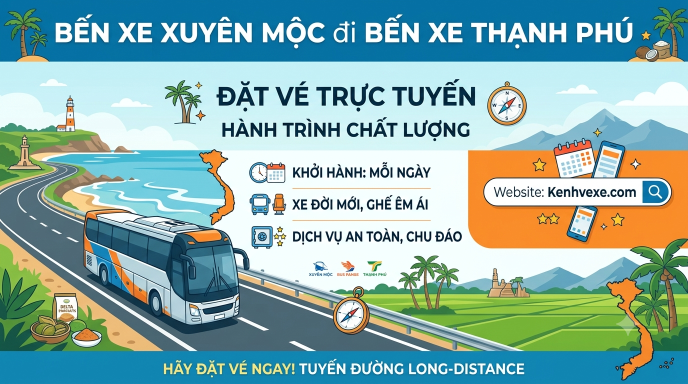 Xe khách Bến Xe Xuyên Mộc đi Bến Xe Thạnh Phú