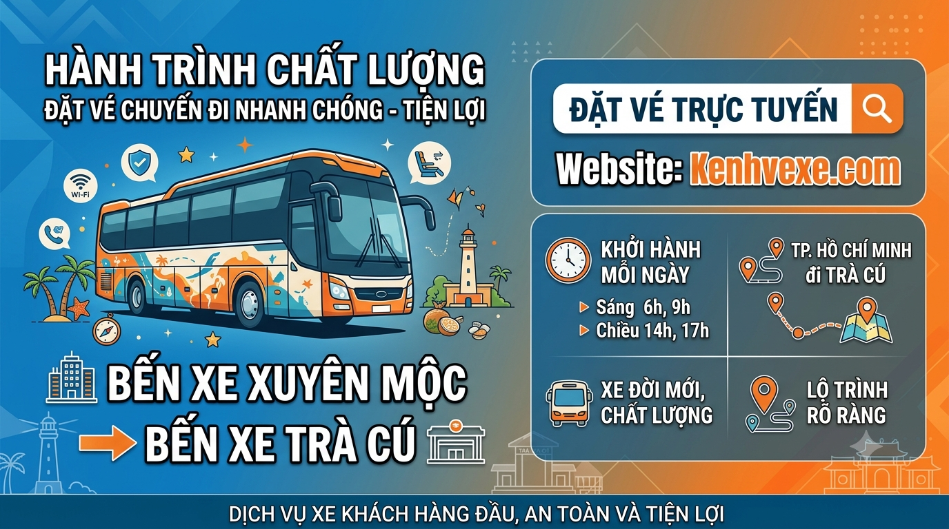 Xe khách Bến Xe Xuyên Mộc đi Bến Xe Trà Cú