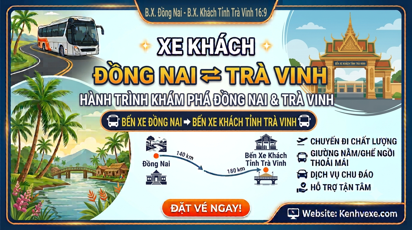 Xe khách Đồng Nai đi Bến xe khách tỉnh Trà Vinh