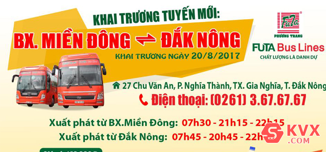 Nhà xe Phương Trang Đắk Nông địa chỉ, lịch trình và giờ chạy