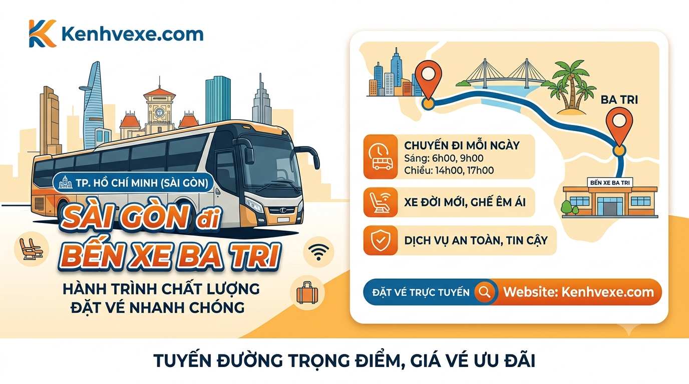 Xe khách Sài Gòn đi Bến Xe Ba Tri