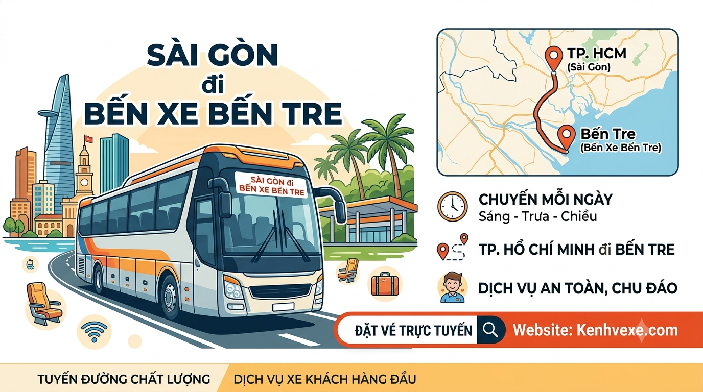 Xe khách Sài Gòn đi Bến Xe Bến Tre