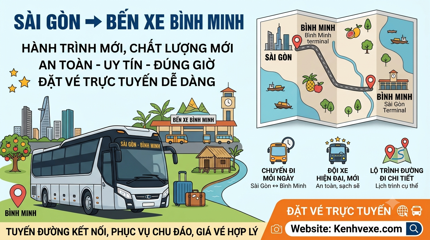Xe khách Sài Gòn đi Bến xe Bình Minh