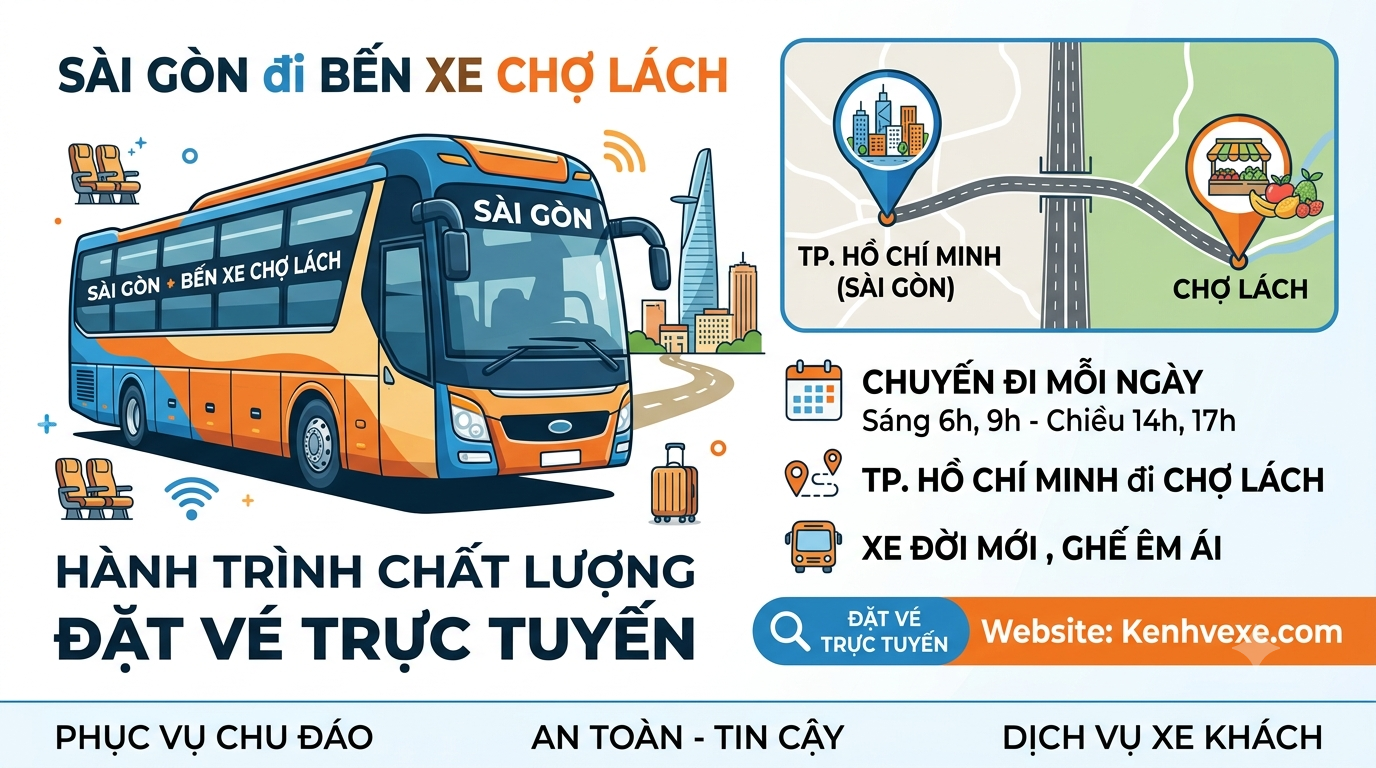 Xe khách Sài Gòn đi Bến Xe Chợ Lách